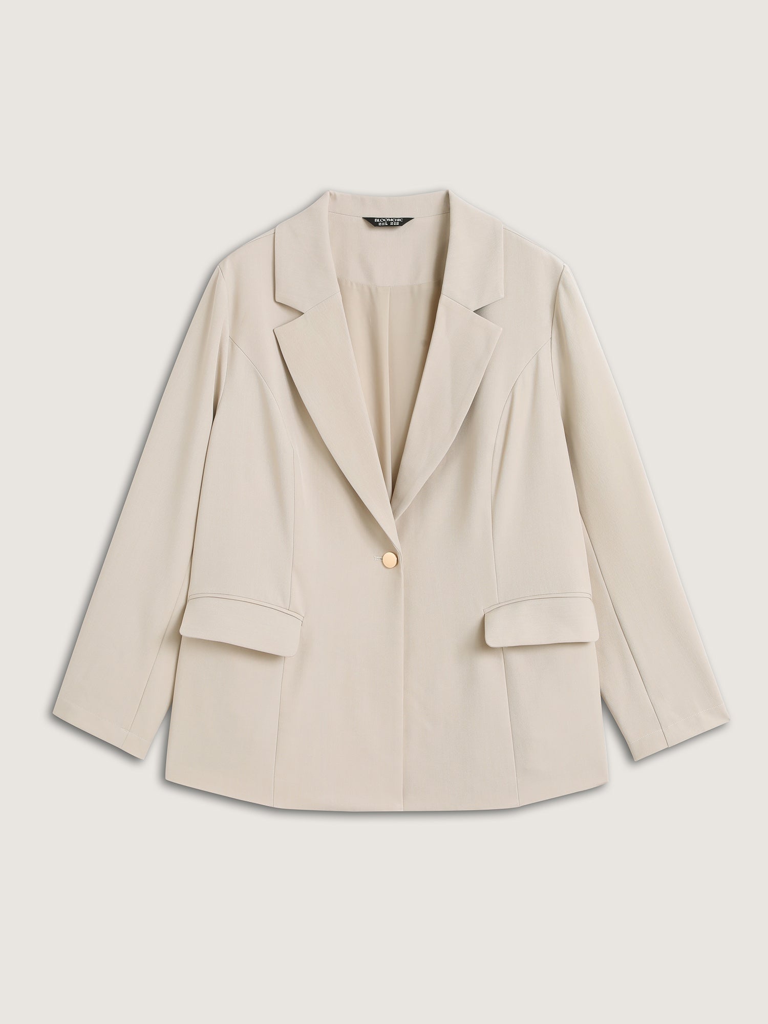 Button Front Pockets Solid Blazer