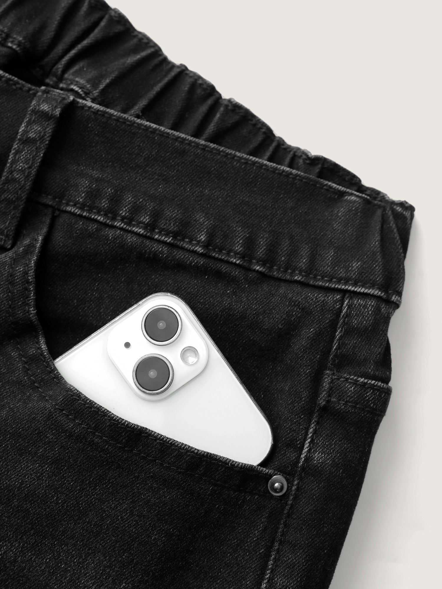 Stretchy Wide-Leg Mid-Rise Jeans