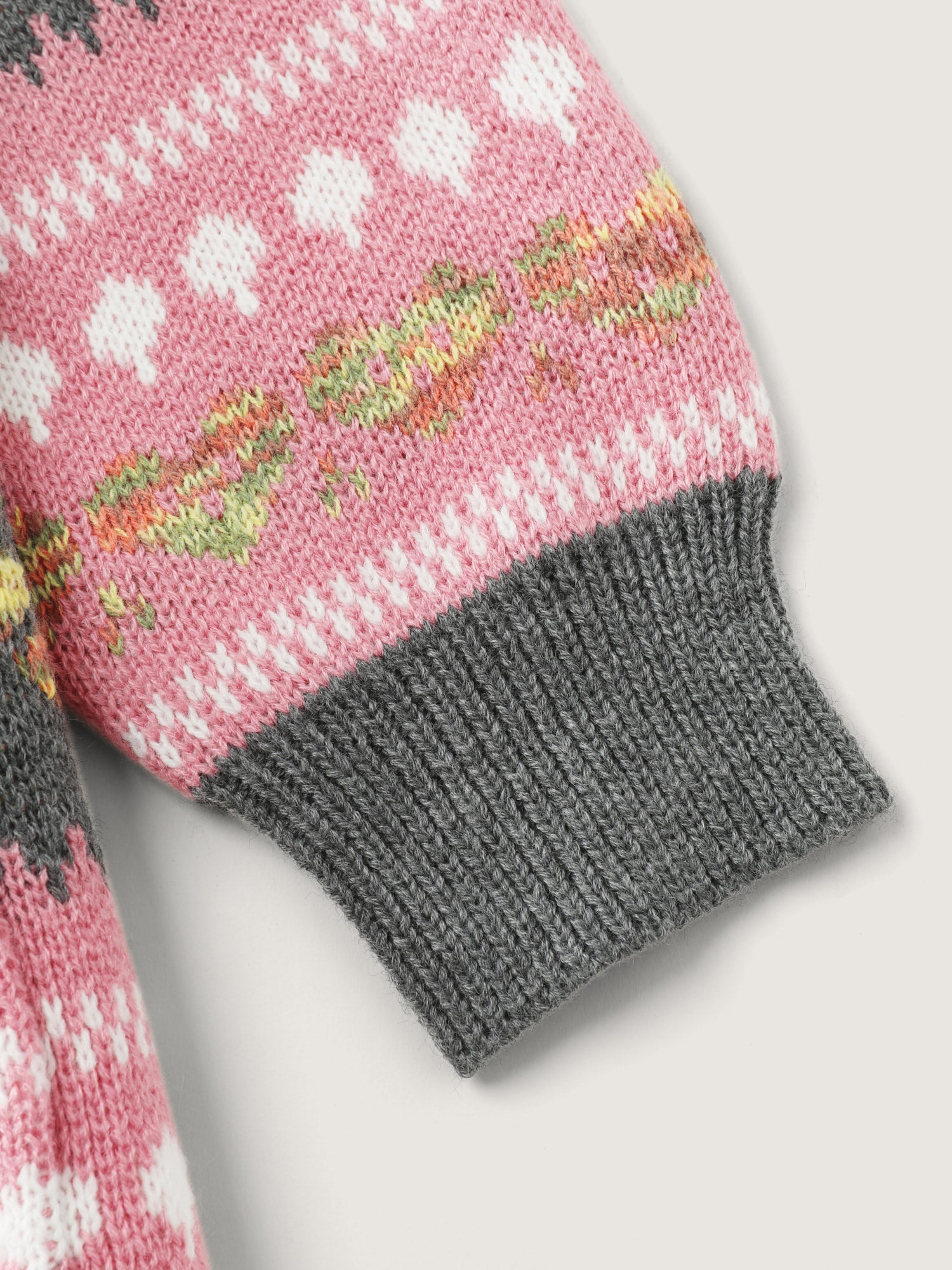 Fair-Isle Pattern Jacquard Knit Cardigan