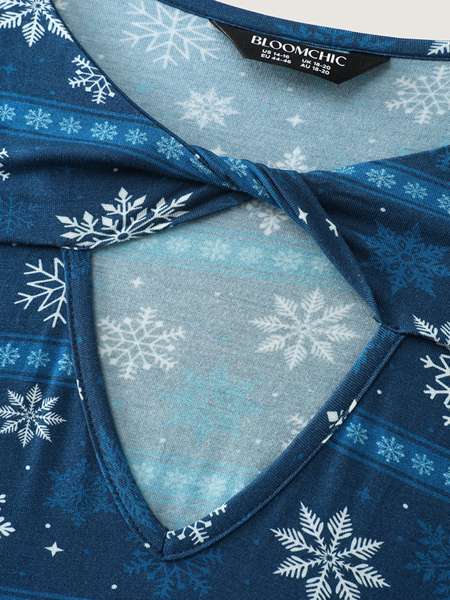 Happy Holidays Neck Cut-Out Midi Dress