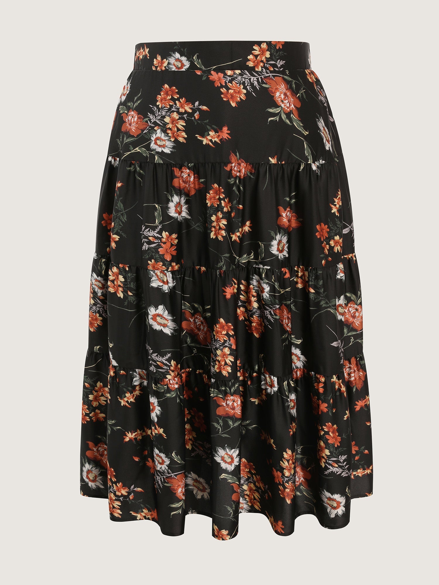 Floral Layered Stretchy Waistband Maxi Skirt