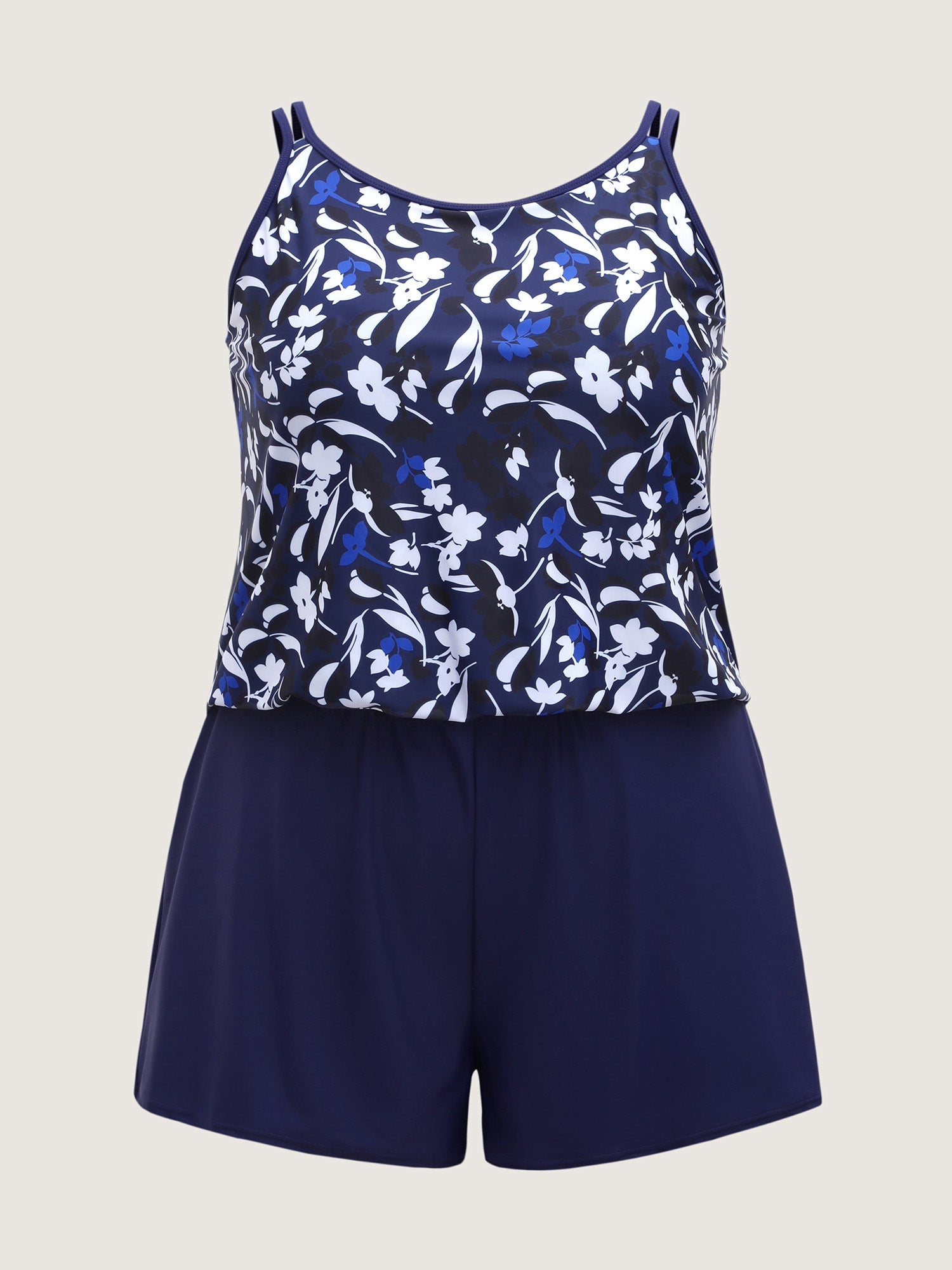 Floral Contrast One-Piece Swimsuit