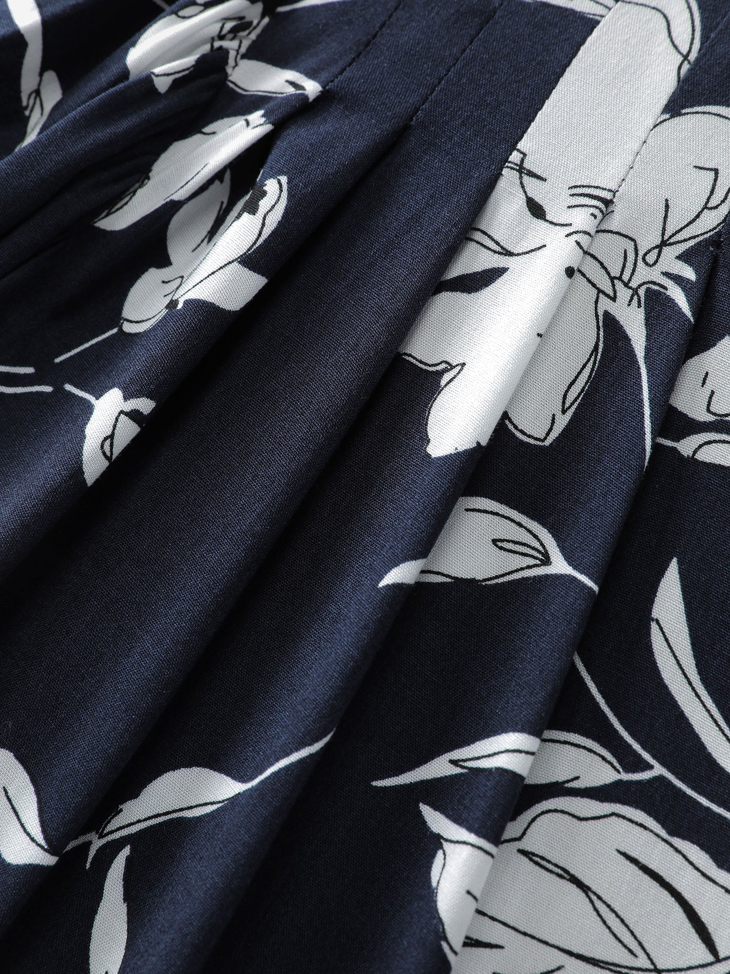 Silhouette Flower Pleated Shoulder Blouse