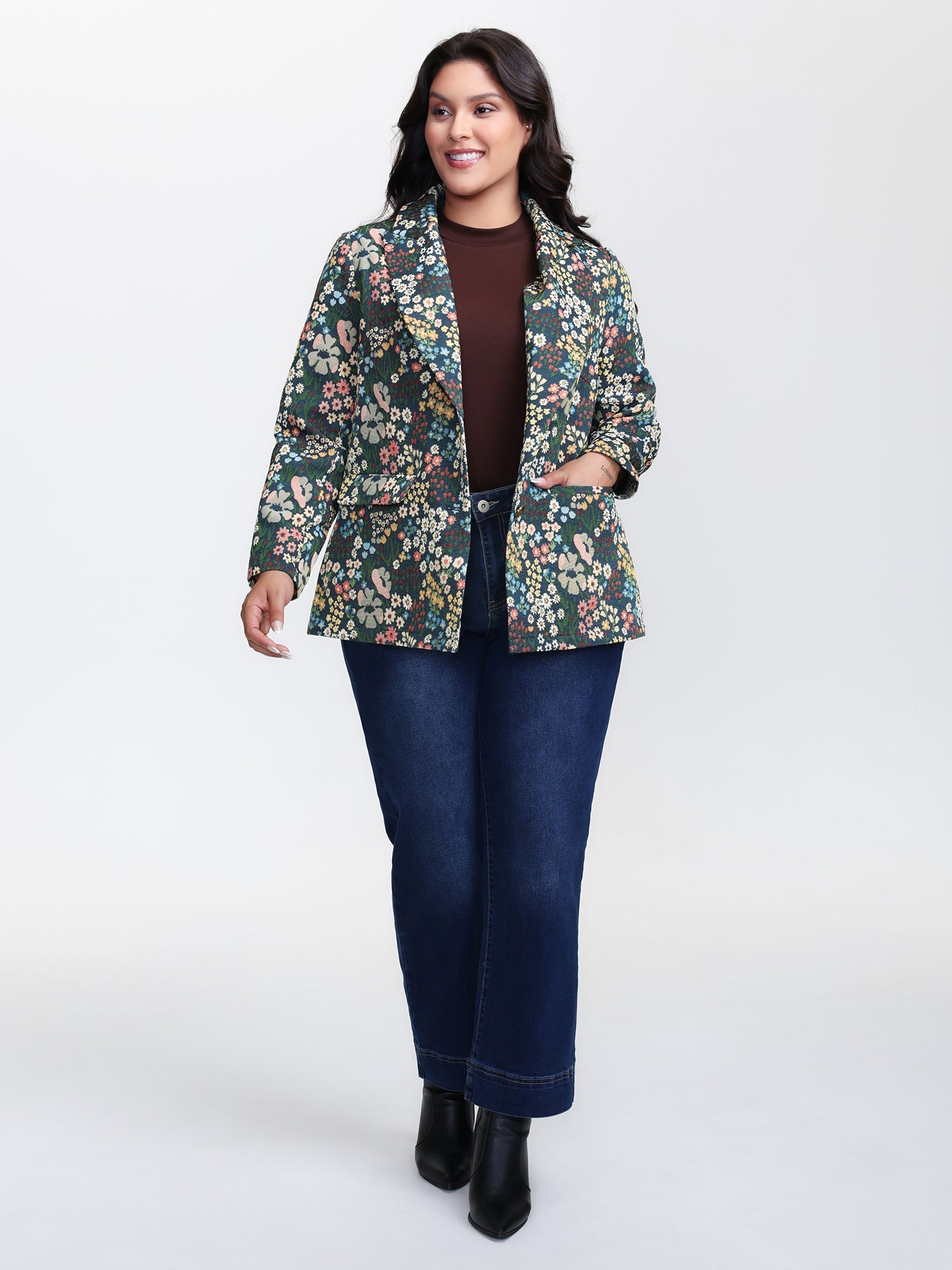 Yarn Dyed Jacquard Colorful Blazer