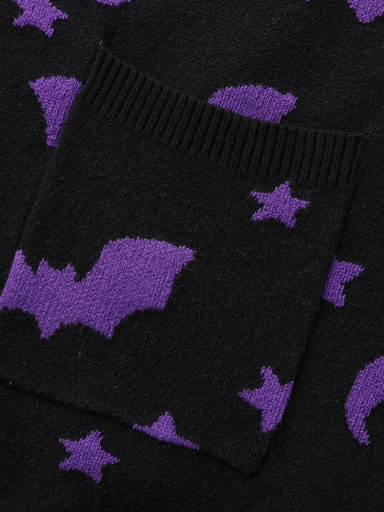 Bat Printed Jacquard Cardigan