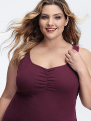 Ruched Velvety Feel Stretchy Tank Top