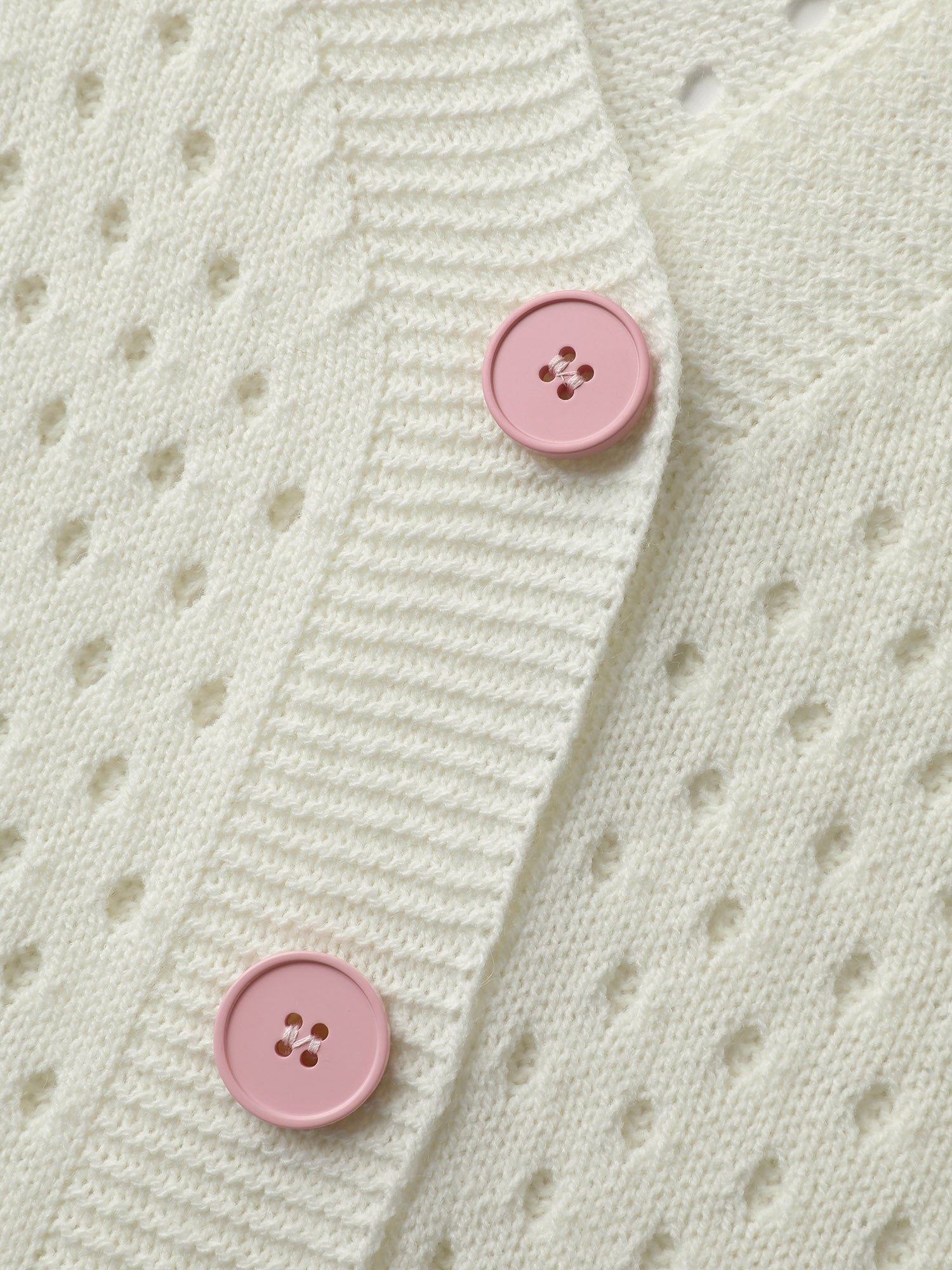 Floral Cut-Out Textured Knit Cardigan