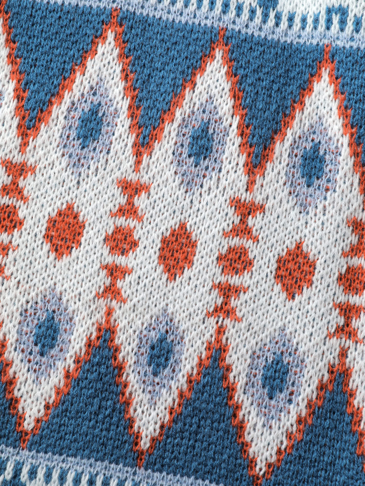 Boho Pattern Jacquard Folded Collar Knit Cardigan