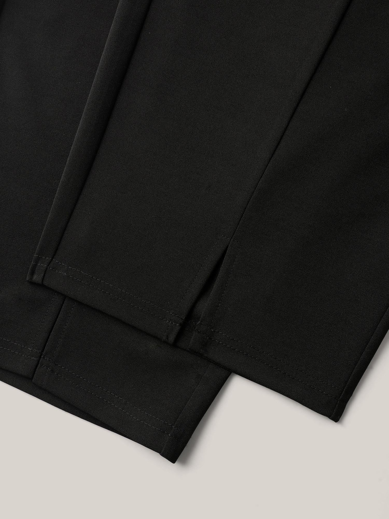 Seamed Split Hem Straight-Leg Pants