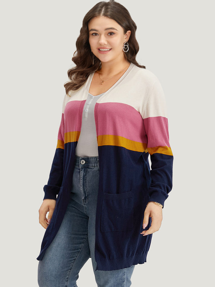 Supersoft Essentials Contrast Open Front Tunic Cardigan