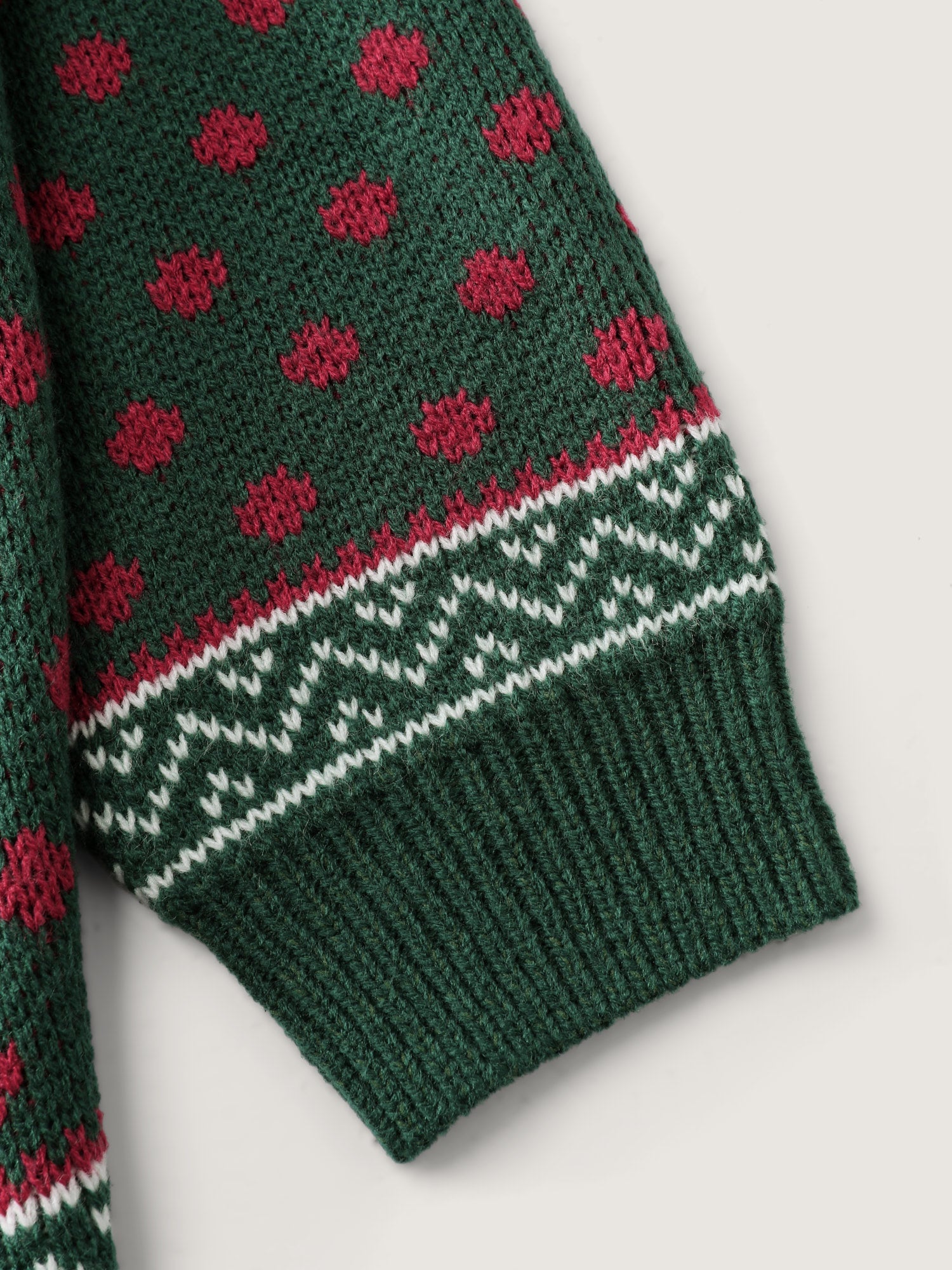 Fair-Isle Holiday Buttons Knit Cardigan