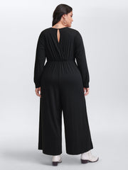 Floral Embroidered Bodice Stretchy Jumpsuit