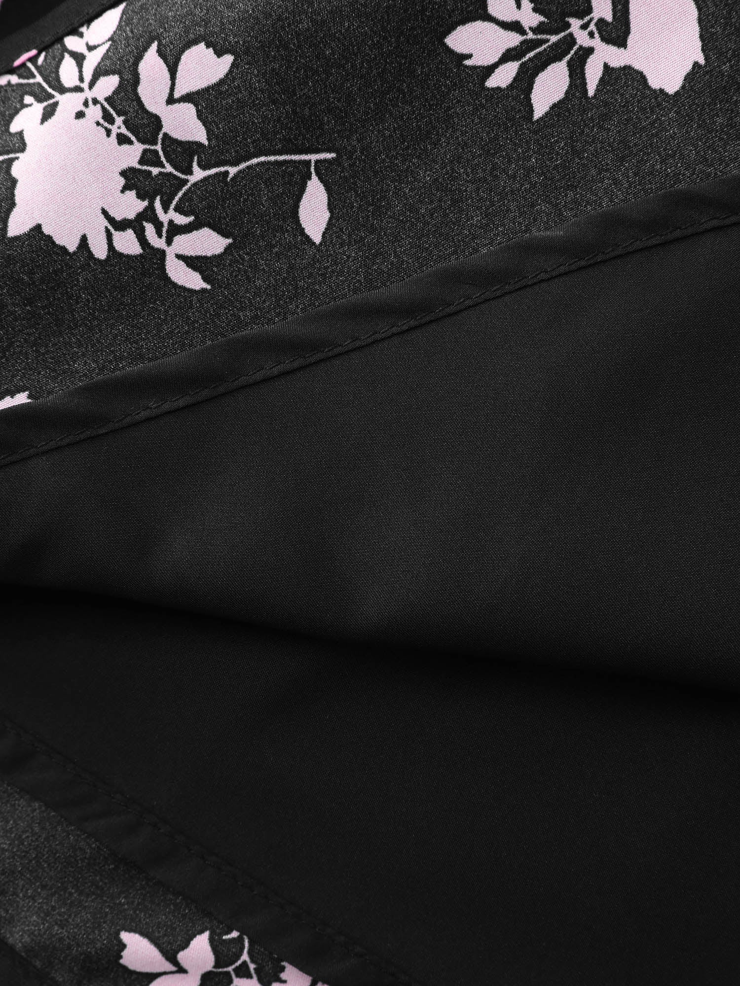 Silhouette Flower Print Shirred Stretchy Waist Midi Dress