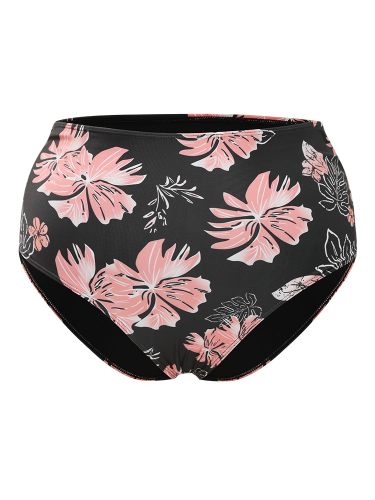 Floral Print Gathered  Adjustable Straps Swim Dress