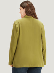 Plain Pocket Button Up Suit Collar Blazer