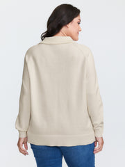 2 In 1 Shirt Collar Relaxed Fit Pullover