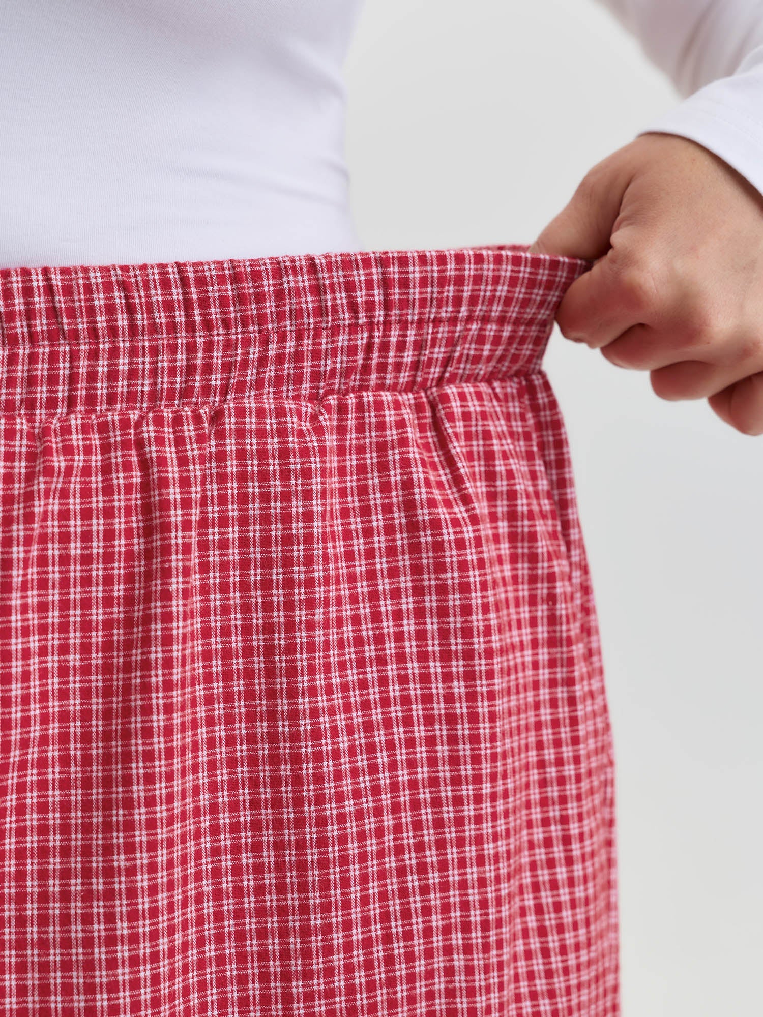 Checkered Lace Buckle Detail Lounge Bottoms