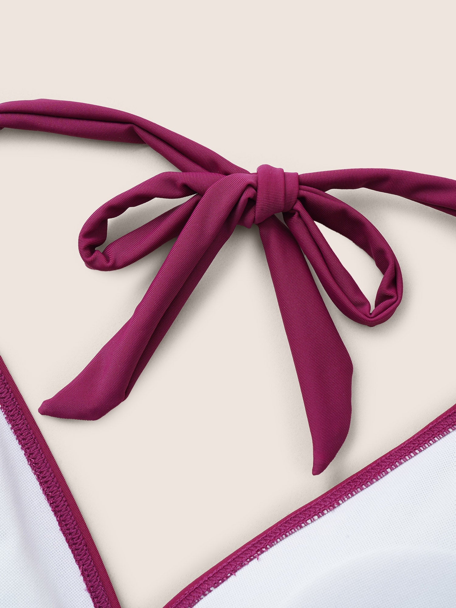 Solid Ruffle Hem Empire Waist Halter Neck Swim Dress