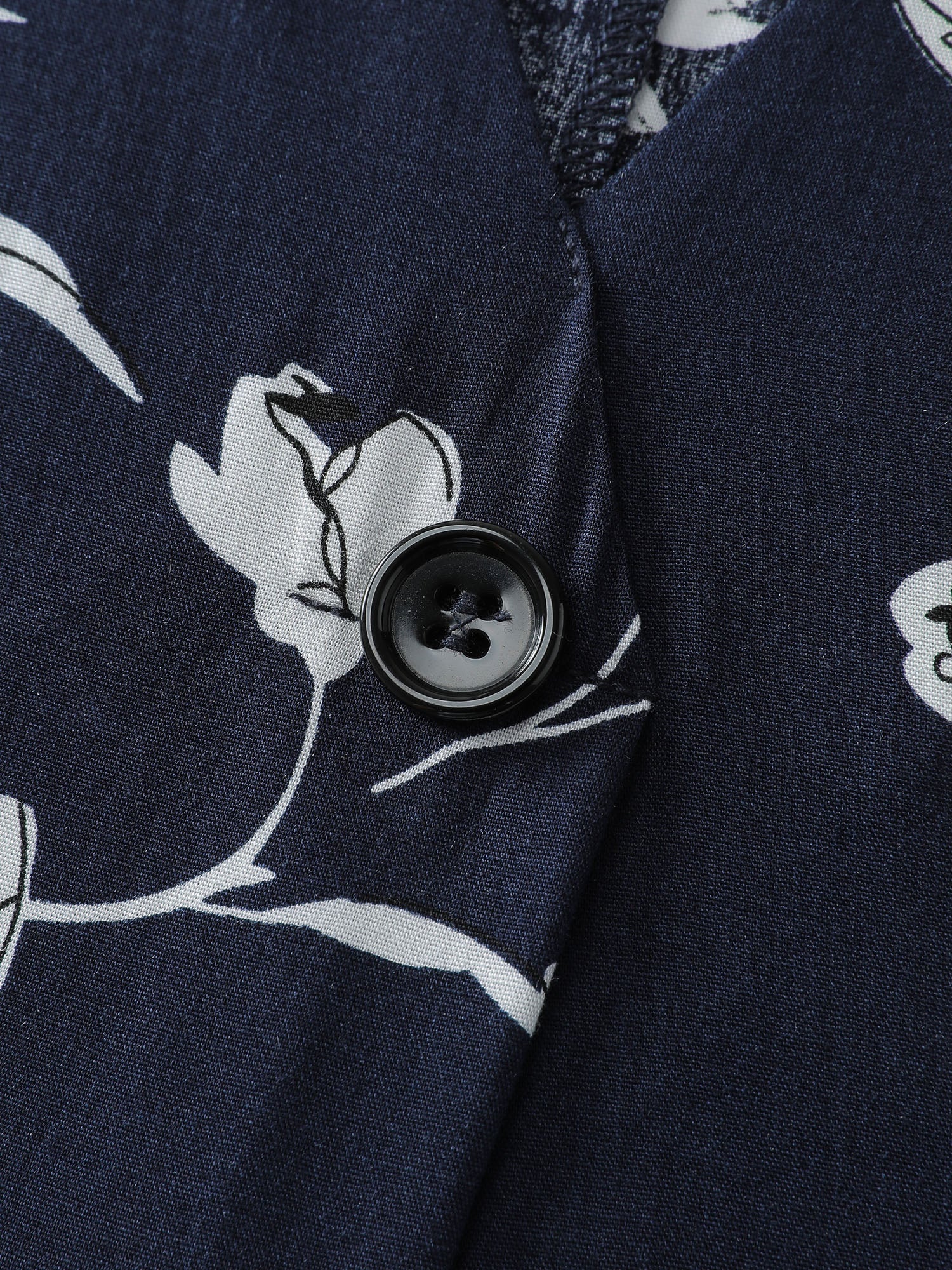 Silhouette Flower Pleated Shoulder Blouse