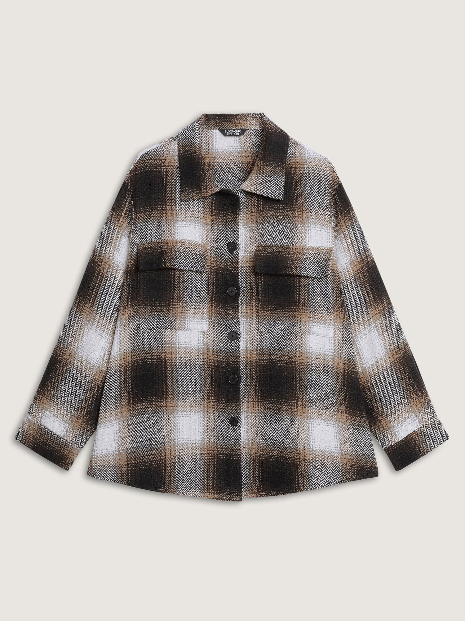 Plaid Print Button-Down Jacket
