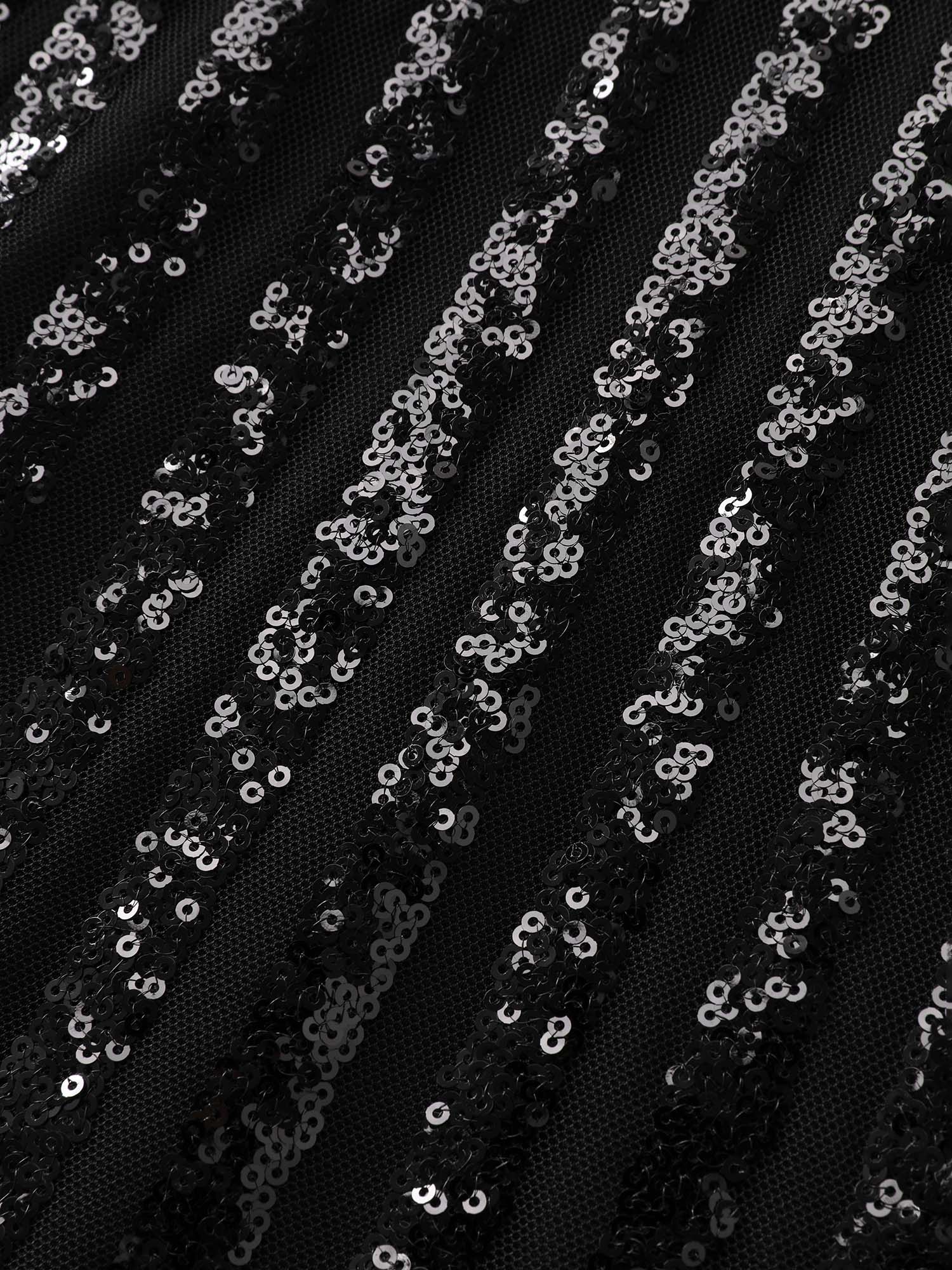 Shimmery Sequin V-Neck Midi Dress