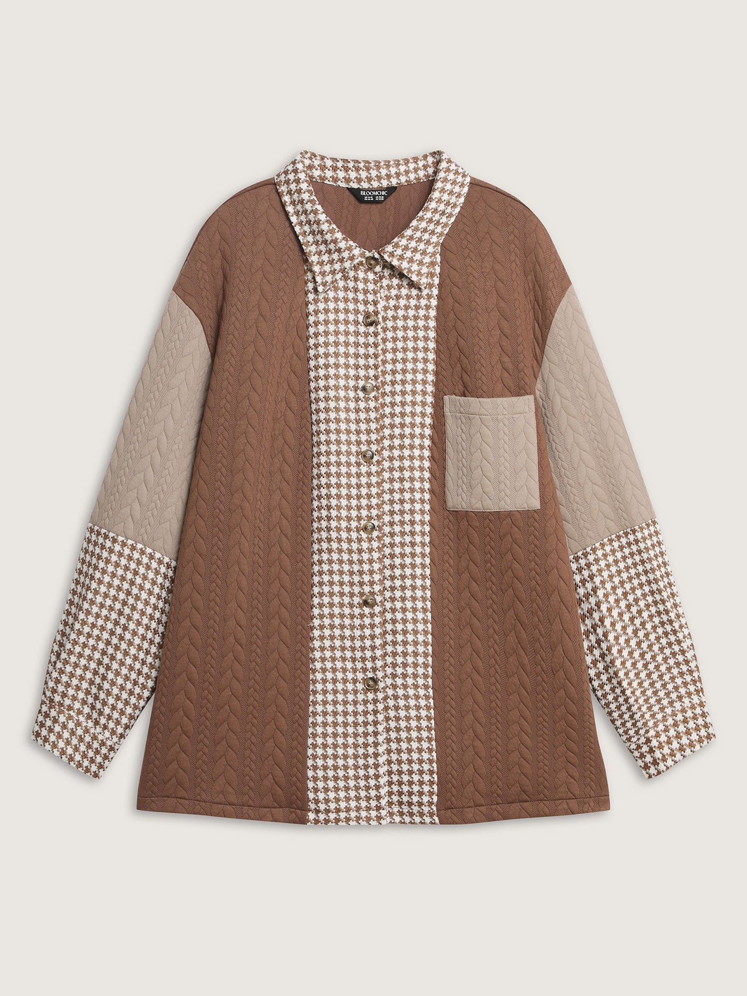 Colorblock Textured Pocket Button Jacket