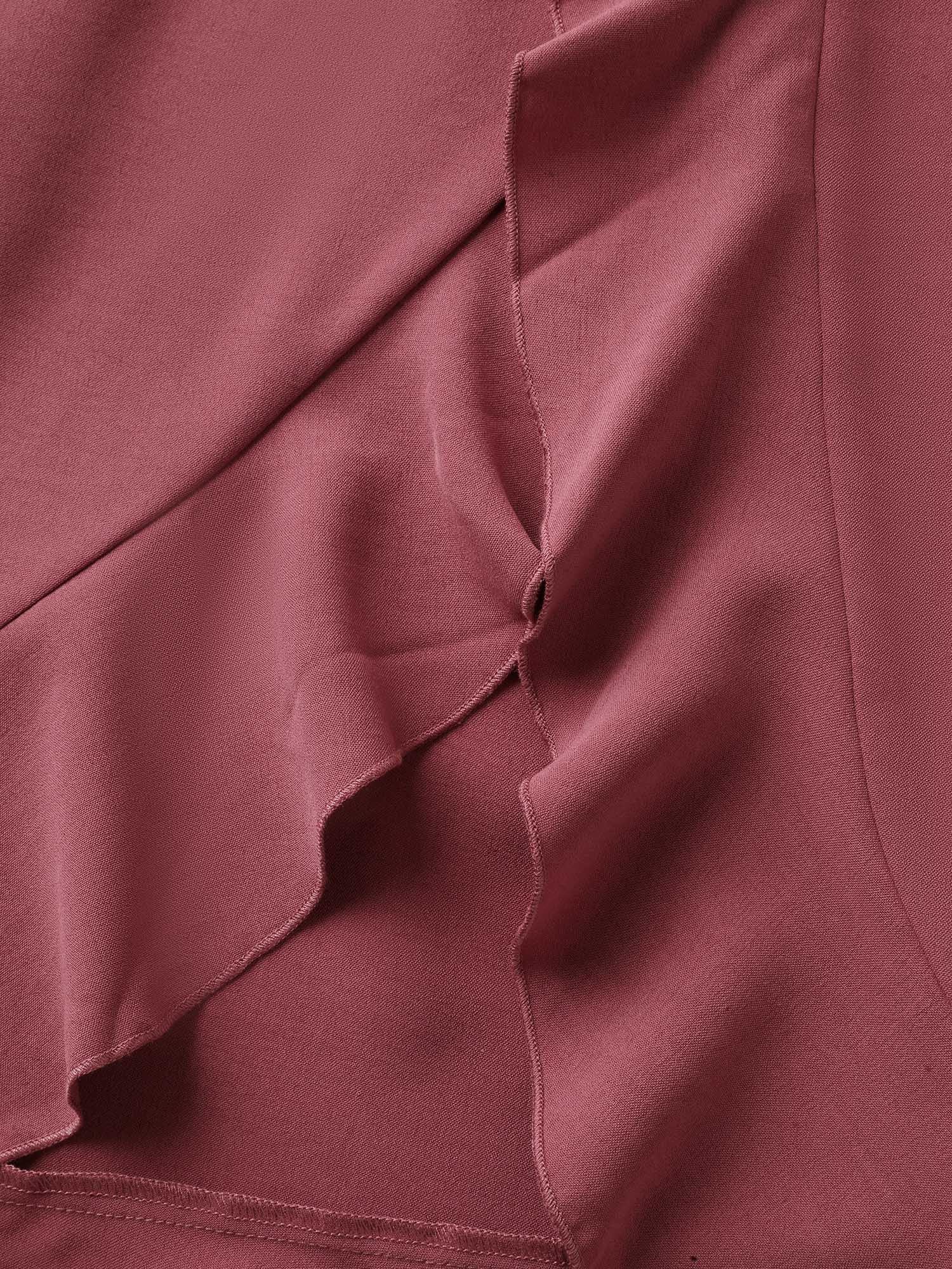 Ruffled Hem Waist-Tie Wide-Leg Pants