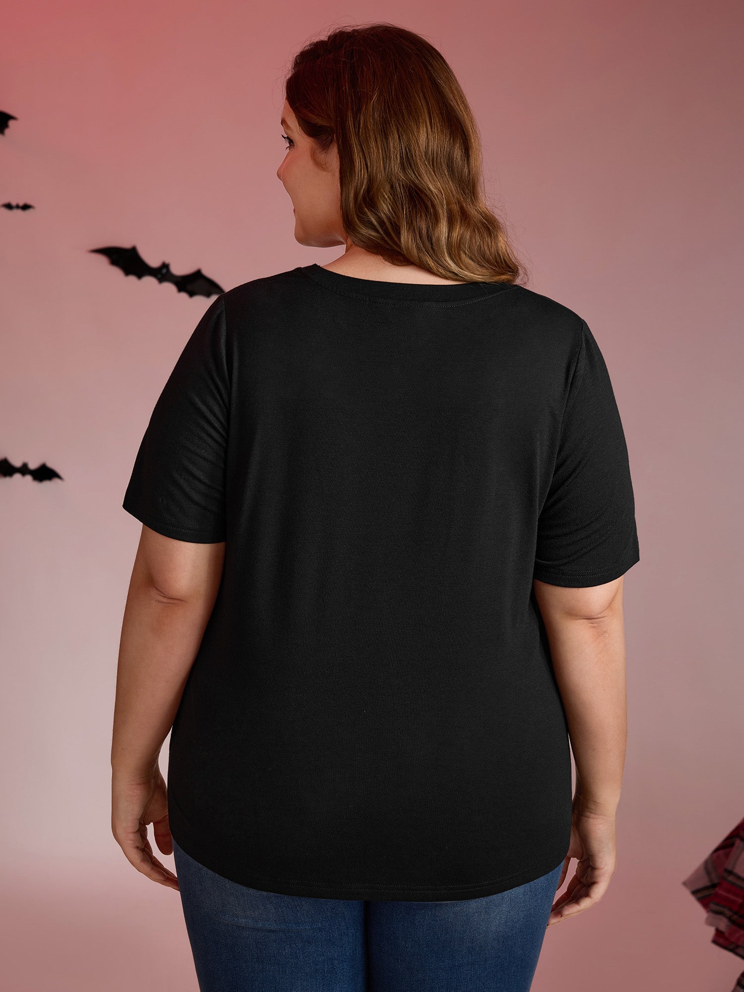 Skeleton Heart Embroidered Cut-Out T-Shirt