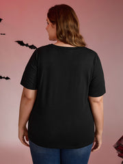 Skeleton Heart Embroidered Cut-Out T-Shirt