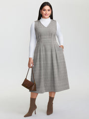 Shirred Stretchy Fit and Flare Midi Dress