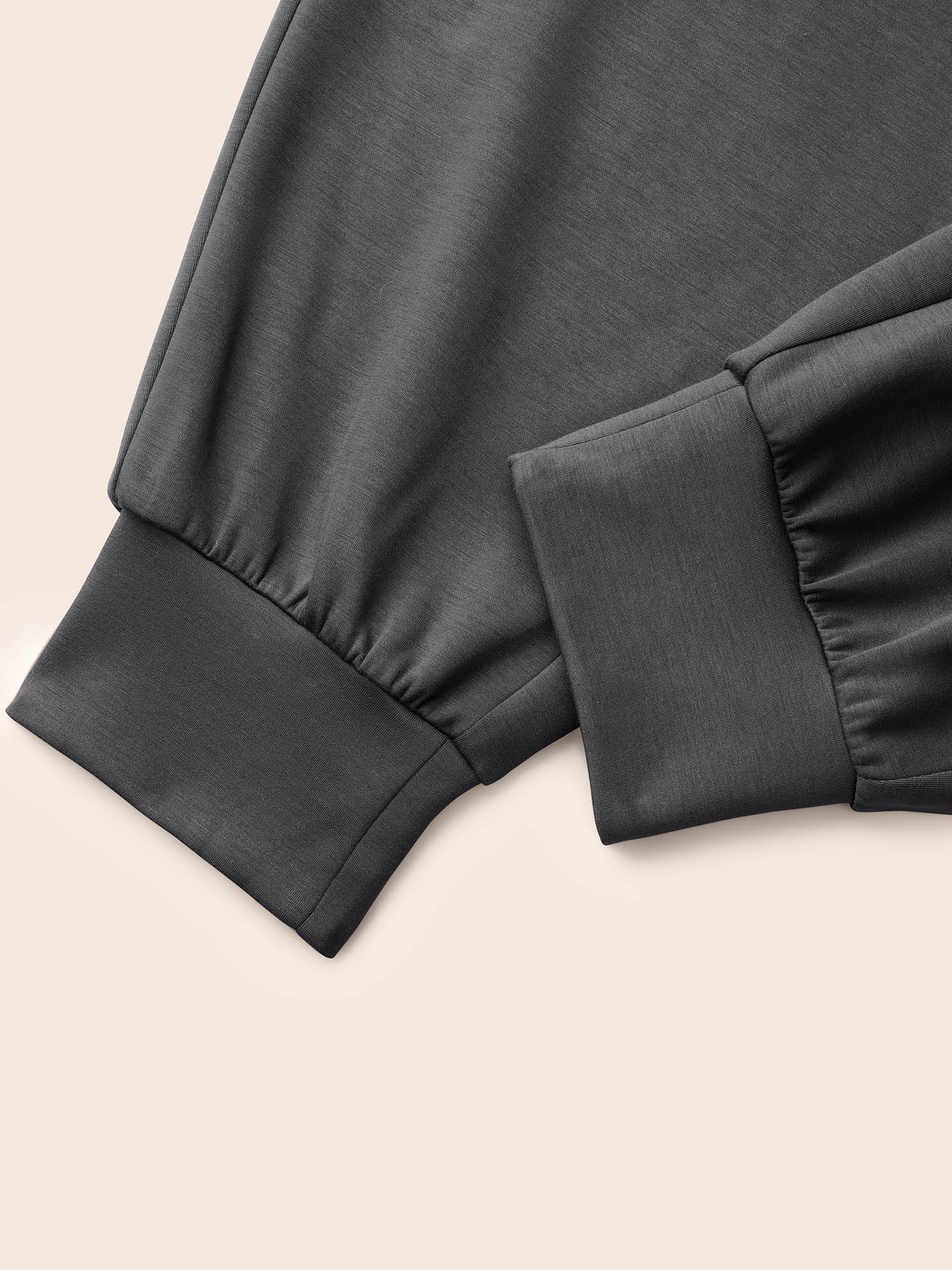 Solid Elastic Waist Carrot Pants