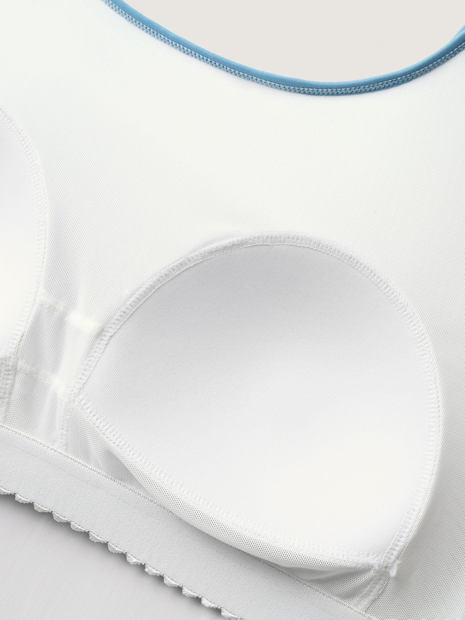 Wavy Color Block Side Drawstring Swim Top