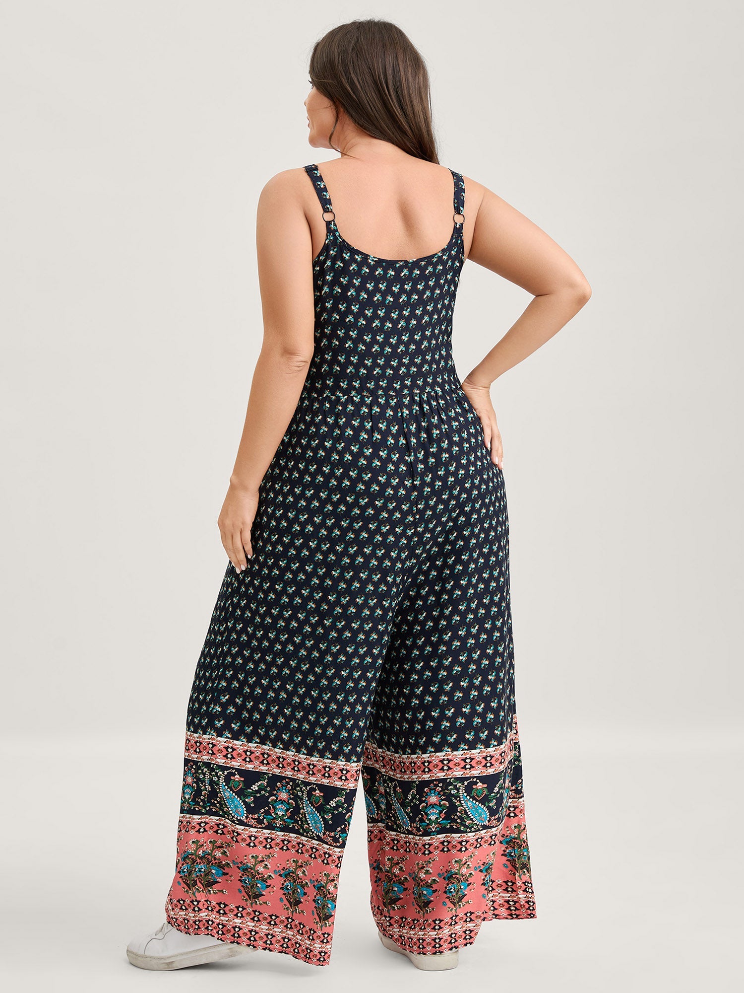 Boho Contrast Cami Wide-Leg Jumpsuit