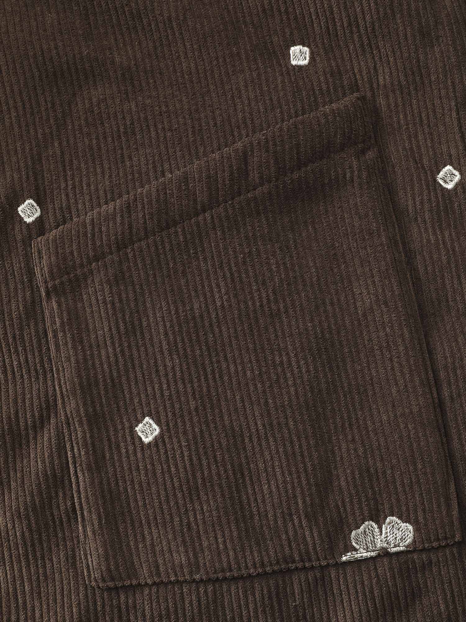 Floral Emrboidered Textured Button Jacket