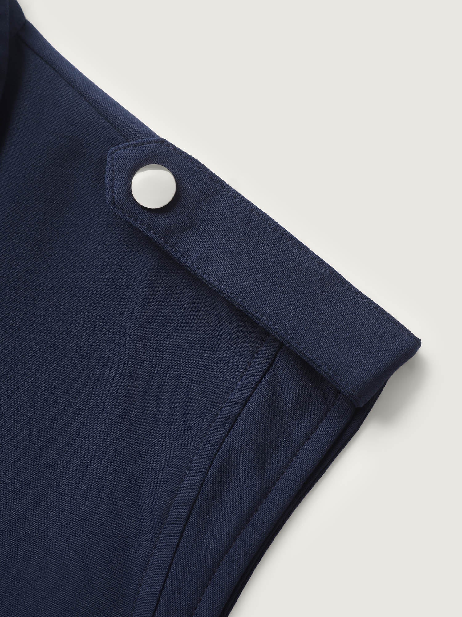 Half Zipper Pockets Belted Midi Dress