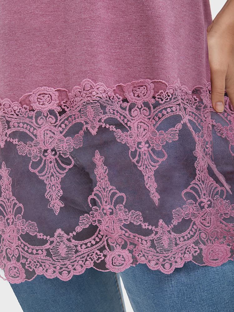 Plain Crochet Lace Tank Top