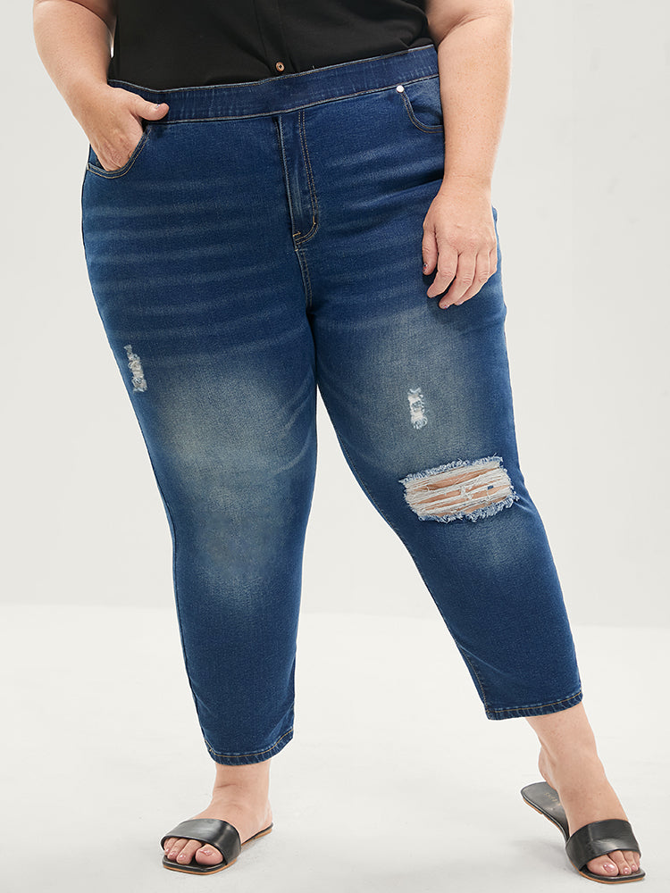 Skinny Very Stretchy  High Rise Medium Wash Sculpt Waist Jeans