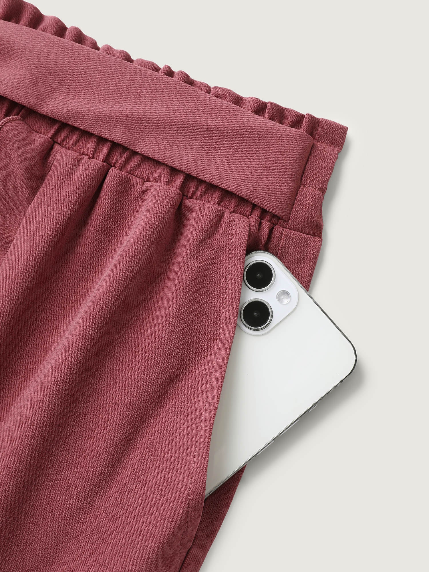 Ruffled Hem Waist-Tie Wide-Leg Pants