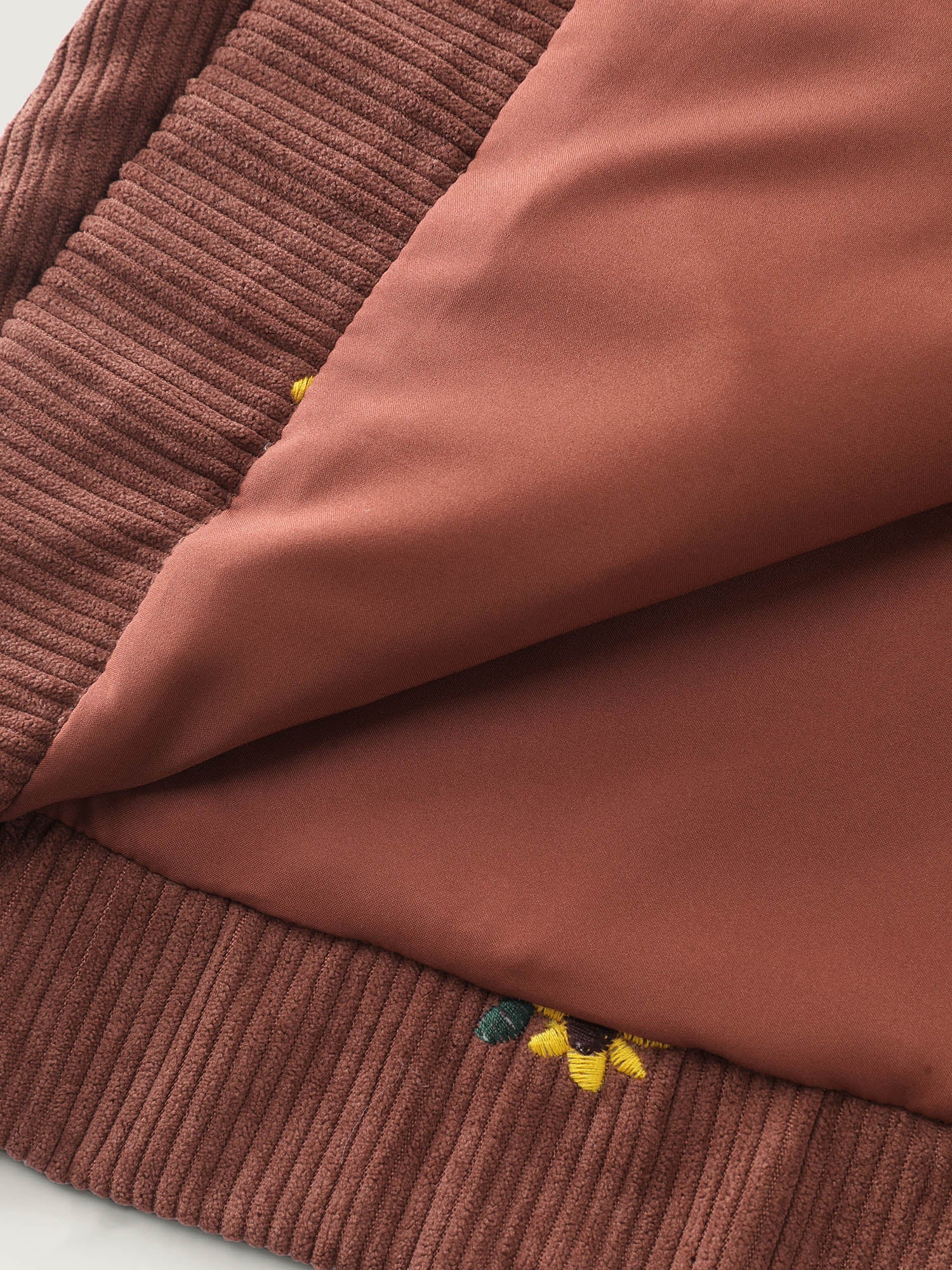 Sunflower Textured Embroidery Button Jacket