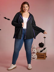 Bat-Shaped Contrast Stretchy Jacket