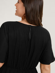 Floral Embroidery V-Neck Jumpsuit