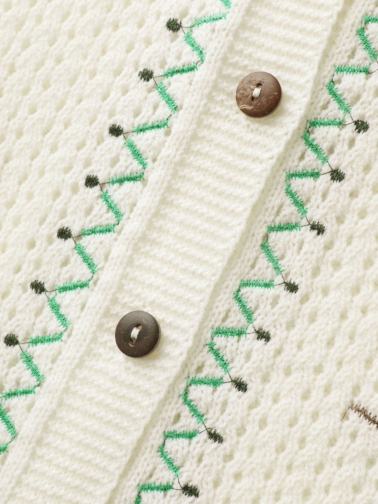 Floral Embroidery Flared Sleeve Knit Cardigan