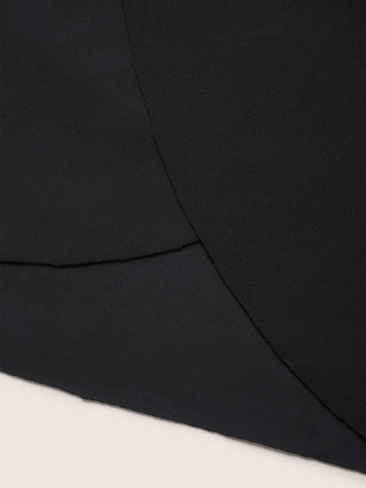 Solid High Rise Overlapped Hem Swim Bottom