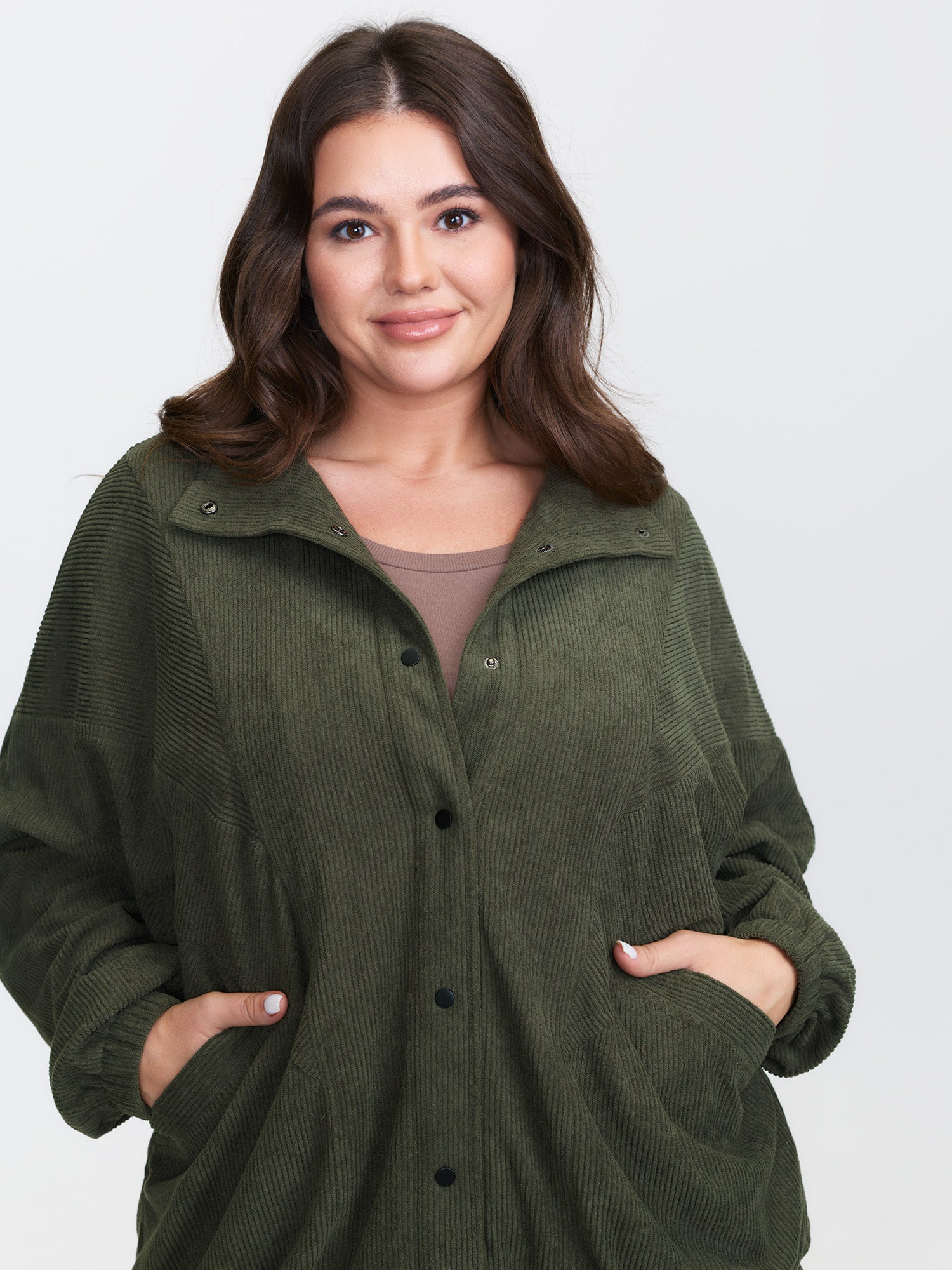 Textured Relaxed-Fit Button Pocket Jacket