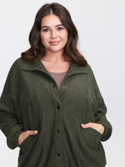 Textured Relaxed-Fit Button Pocket Jacket