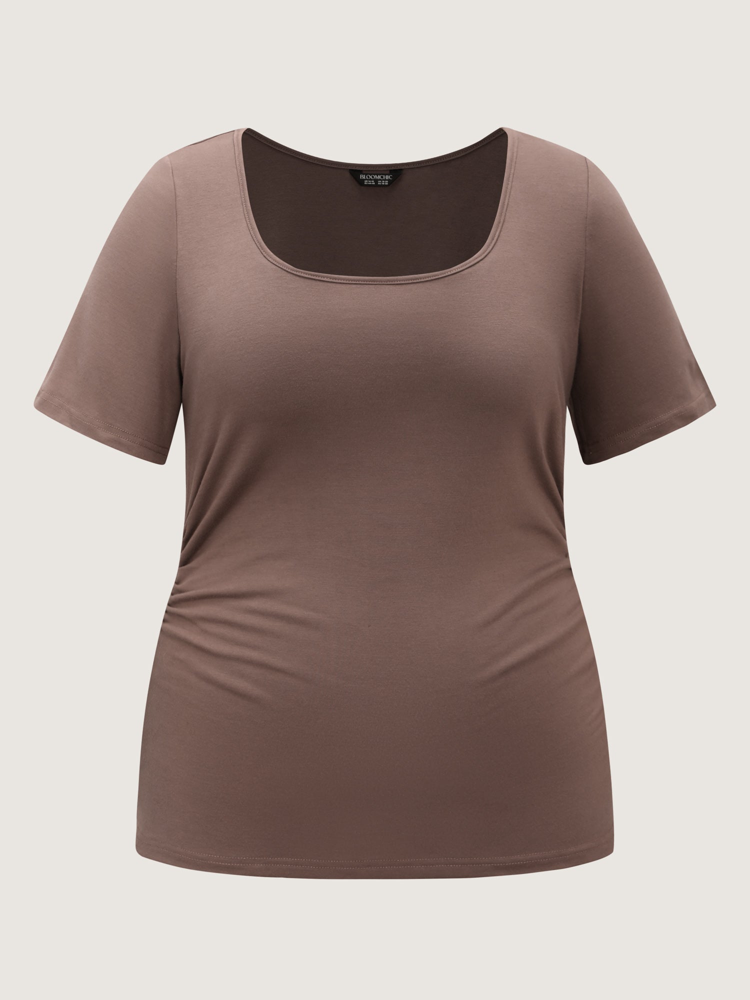 Scoop Neck Fitted Stretchy T-Shirt