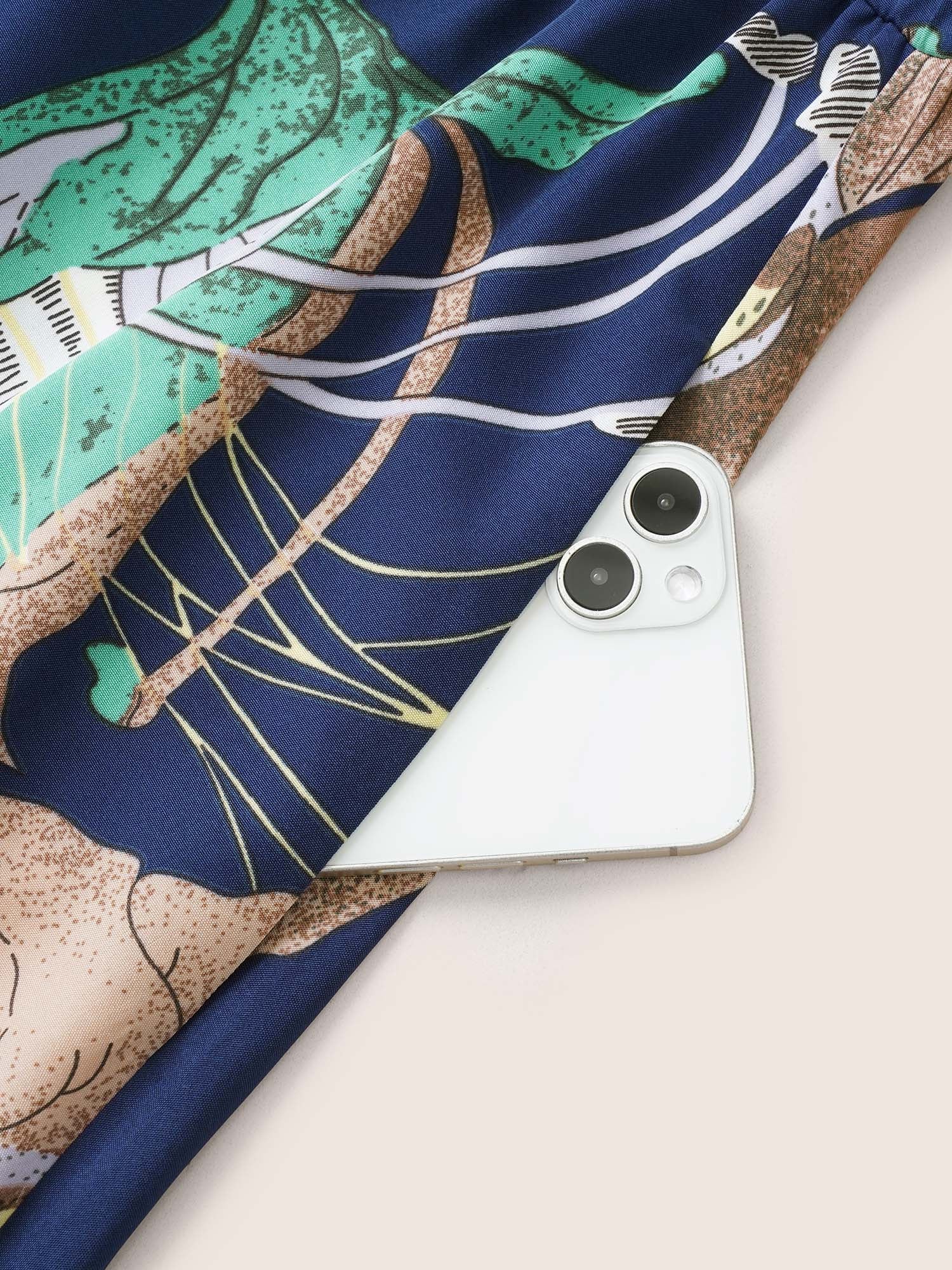 Floral Print Flutter Sleeve Belted Midi Dress