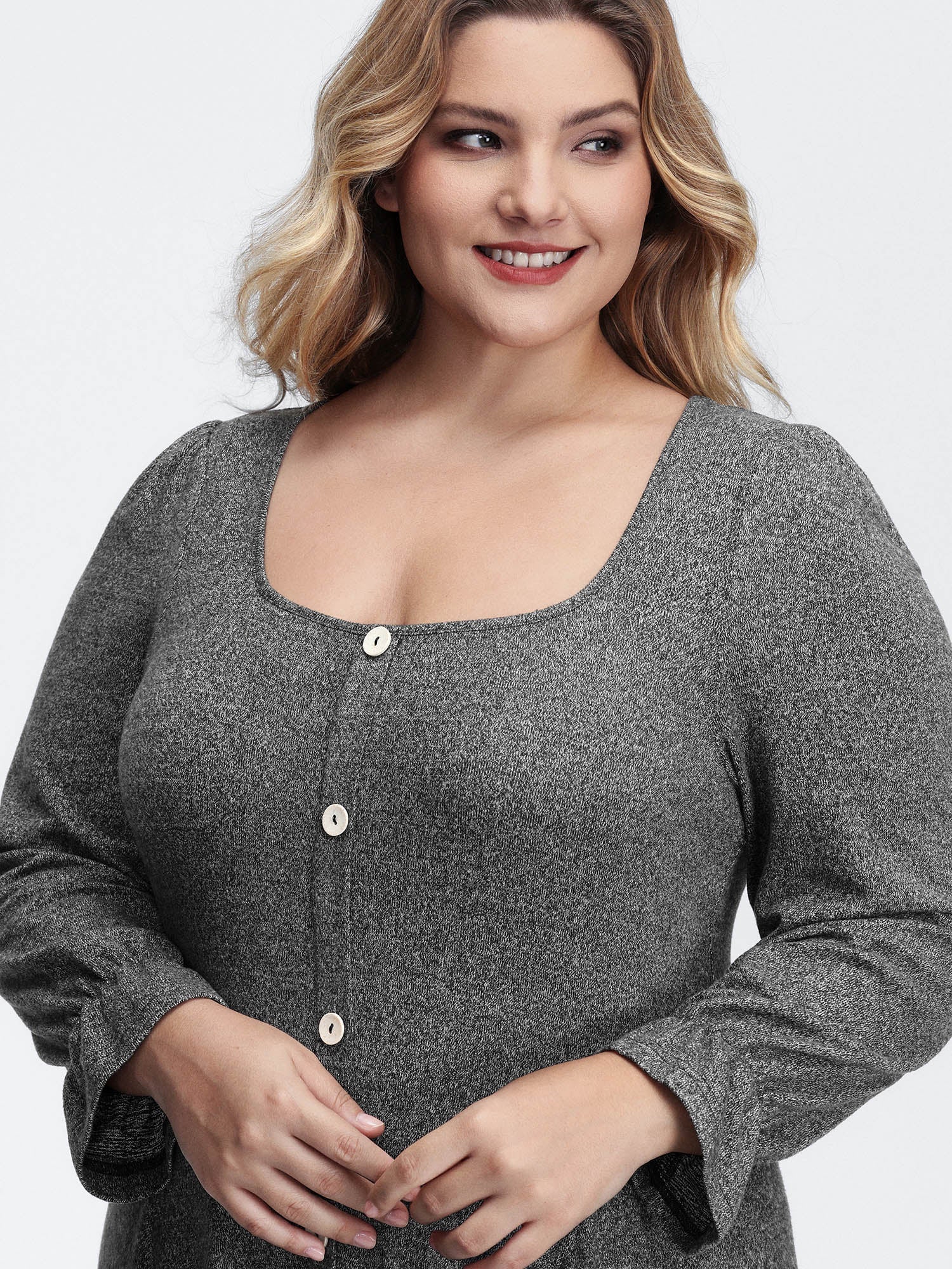 Supersoft Stretchy Waist-Defining Knit Midi Dress