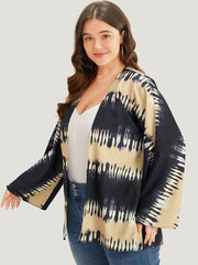Halloween Tie Dye Print Open Front Kimono