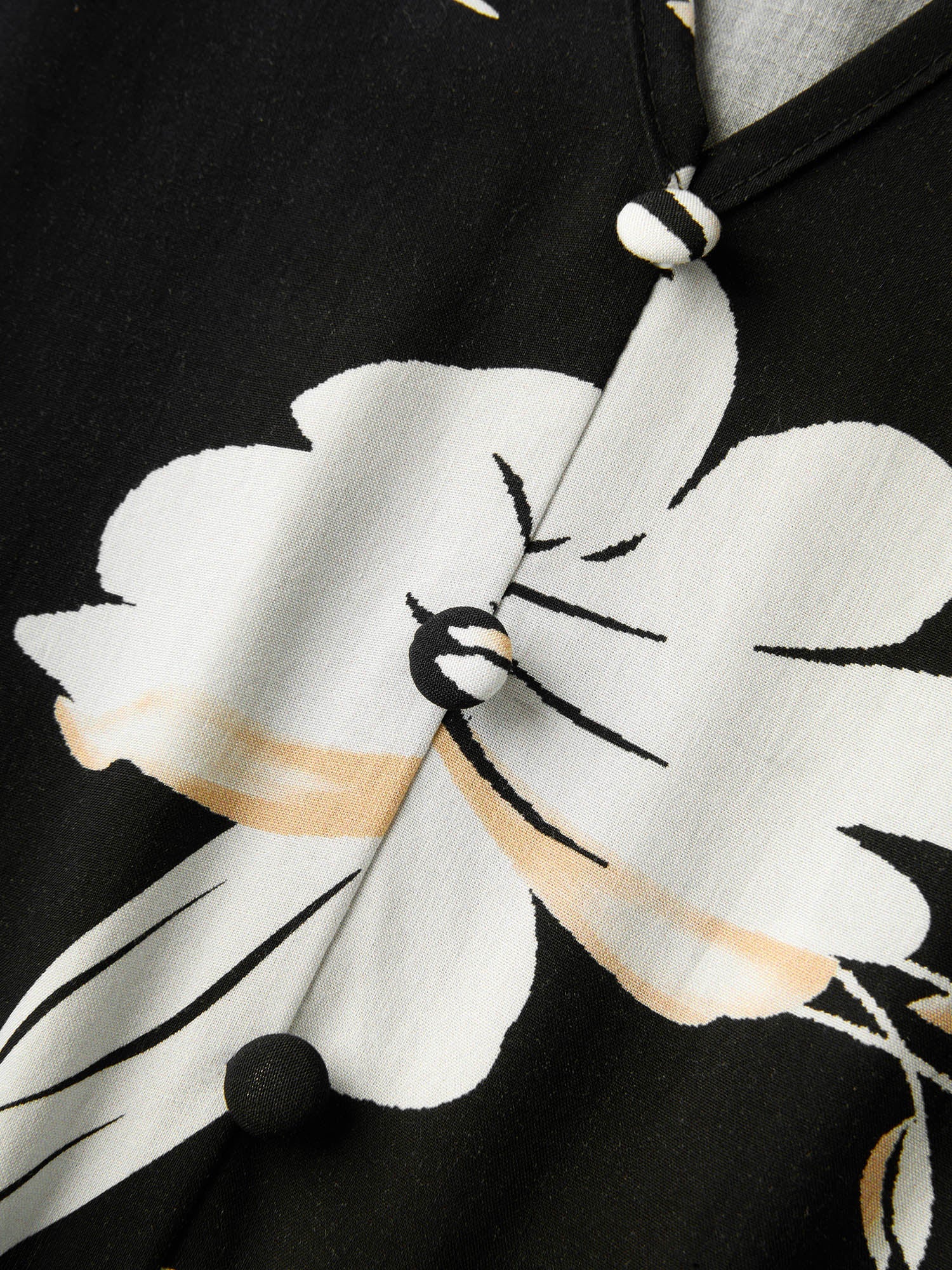 Floral Contrast Polka Dots Midi Dress